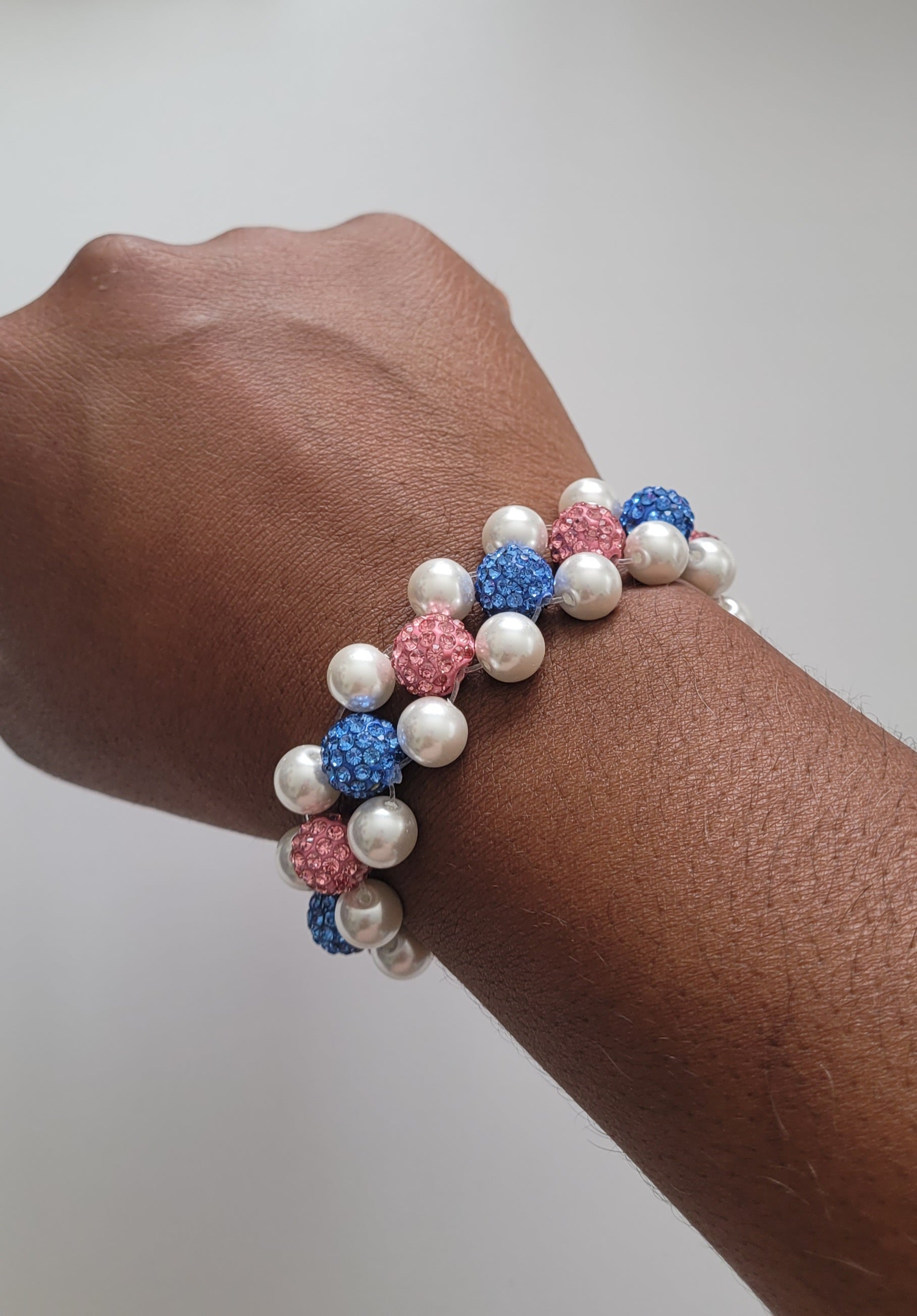 Pink and Blue Beaded Bling Bracelets | CSG Creations