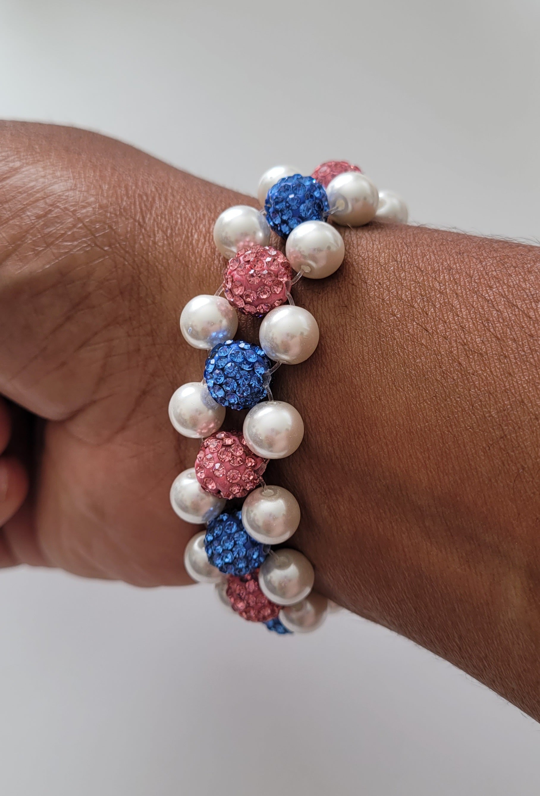 Pink and Blue Beaded Bling Bracelets | CSG Creations