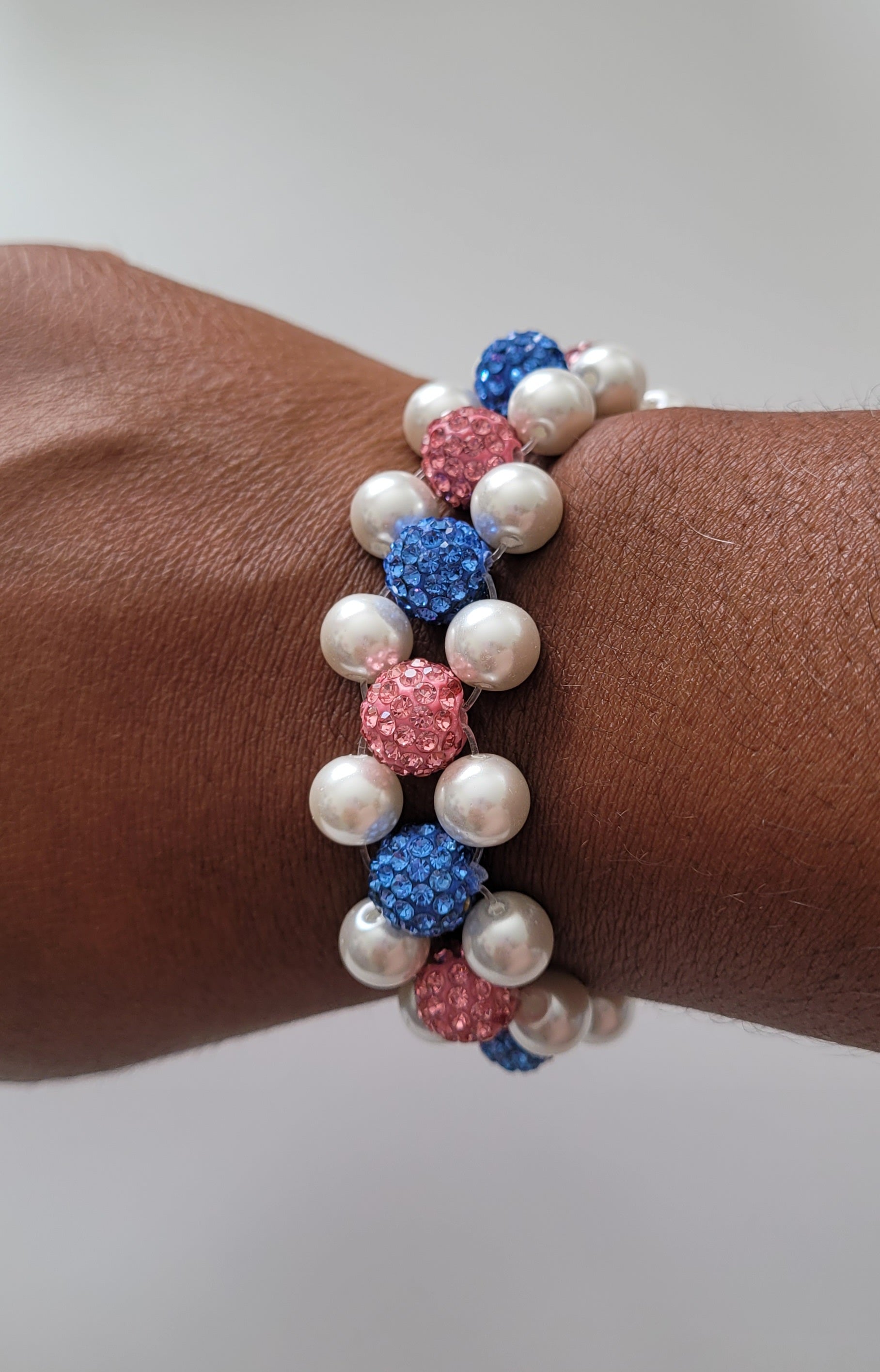 Pink and Blue Beaded Bling Bracelets | CSG Creations