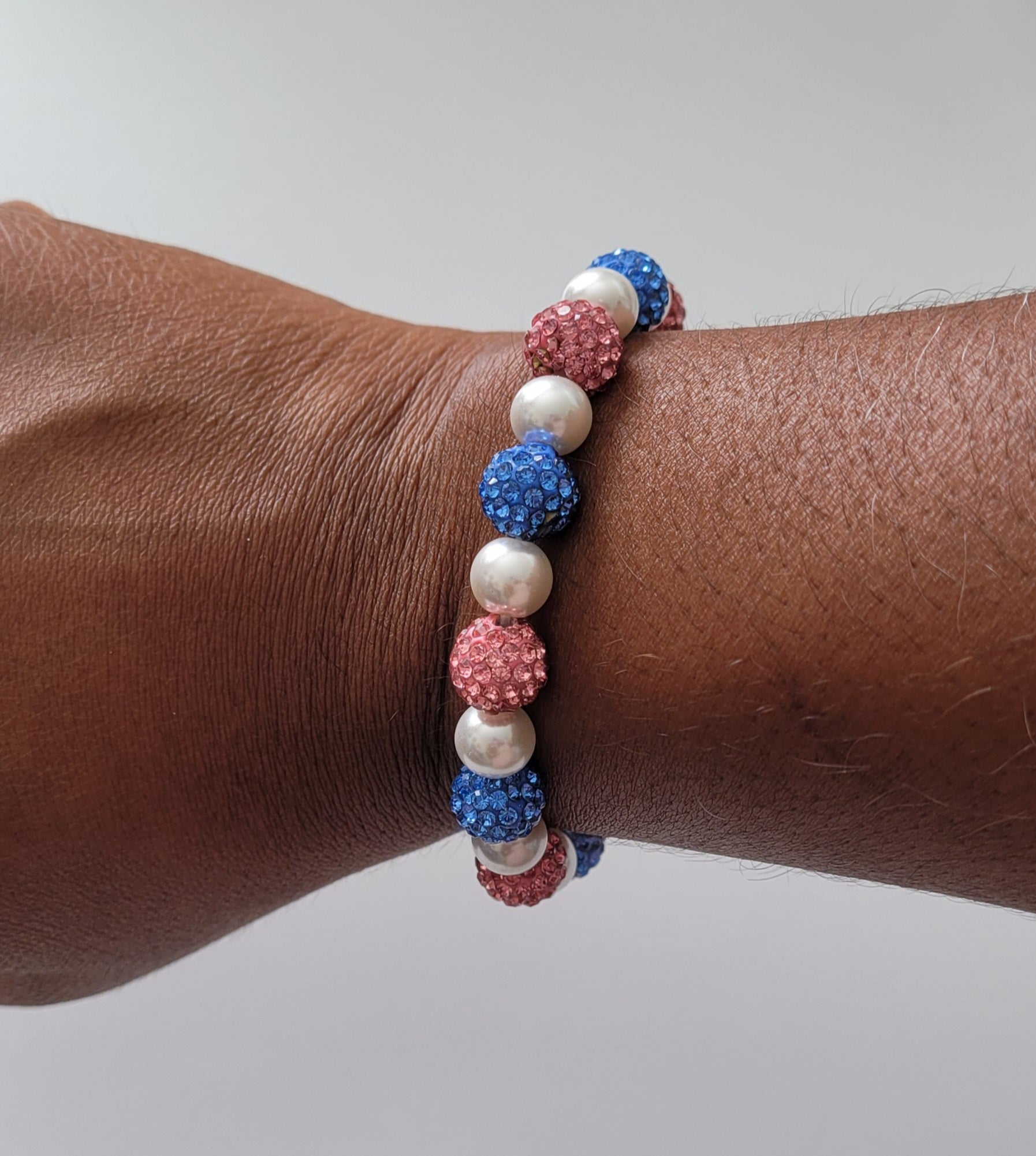 Pink and Blue Beaded Bling Bracelets | CSG Creations