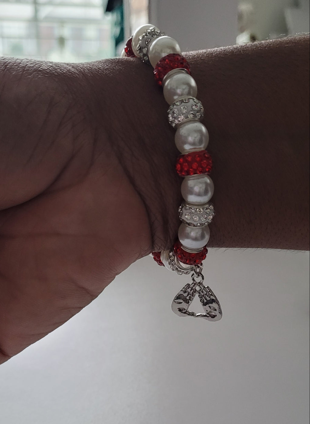 Red and White Beaded Bling Bracelets | CSG Creations