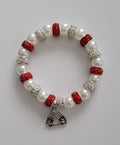 Red and White Beaded Bling Bracelets | CSG Creations