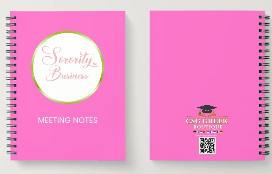 Sorority Business™ Meeting Notes Notebook