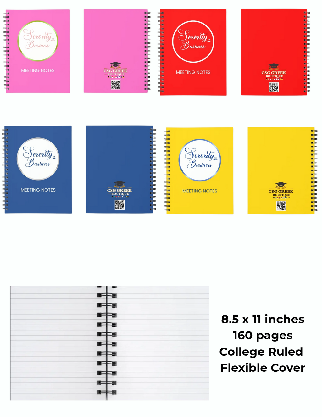 Sorority Business™ Meeting Notes Notebook