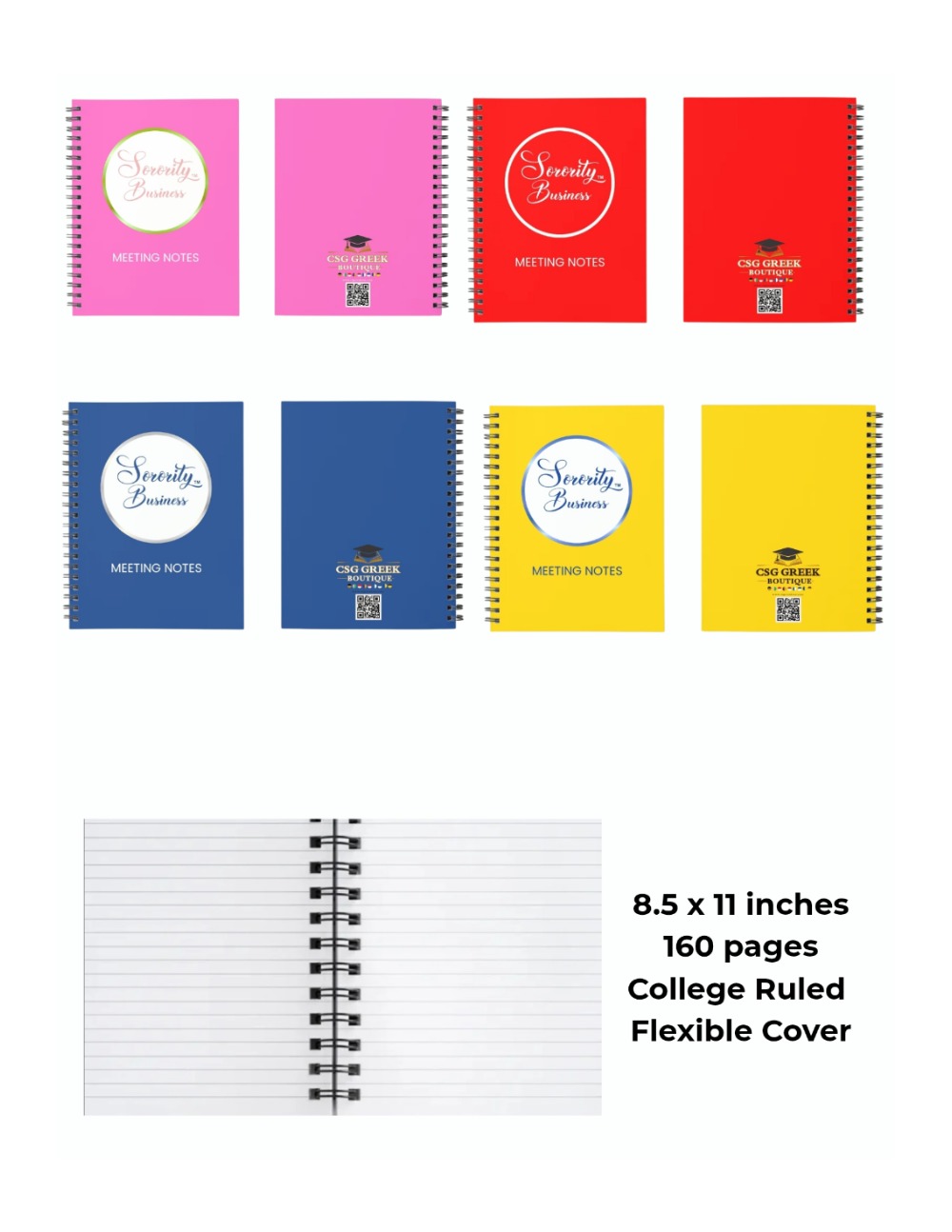 Sorority Business™ Meeting Notes Notebook