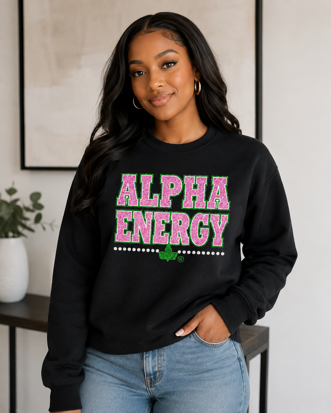Alpha Energy Glitter Tee | CSG Greek Creations
