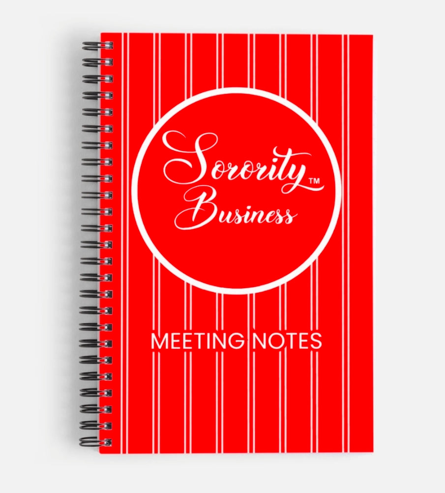 Sorority Business™ Meeting Notes Notebook