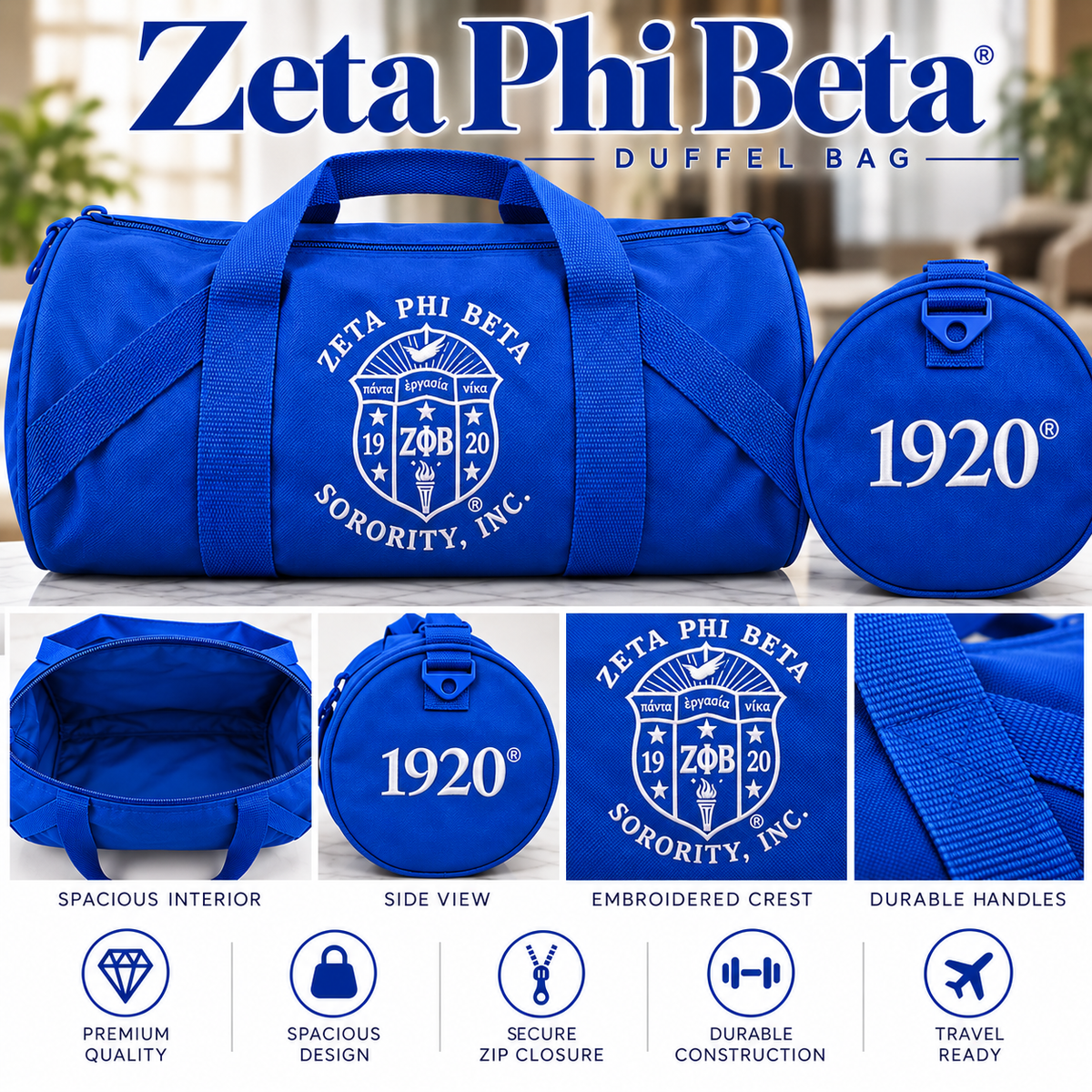 Zeta Duffel | CSG Greek Boutique