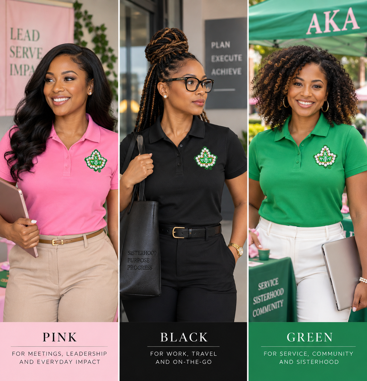 AKA® Ivy Badge Women’s Polo | CSG Greek Boutique