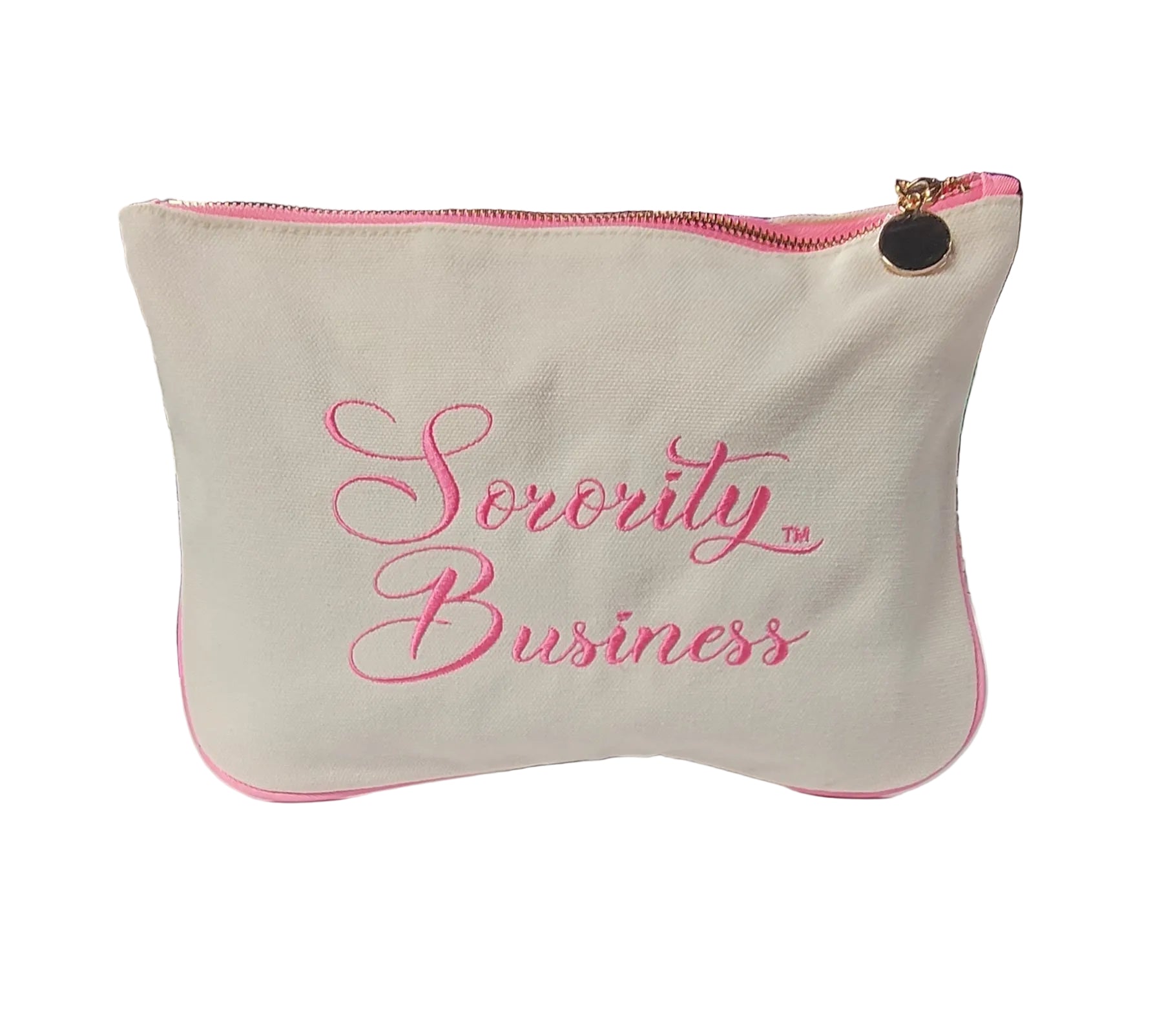 Sorority Business™ Cosmetic Pouch | Pink Lined Makeup & Travel Bag