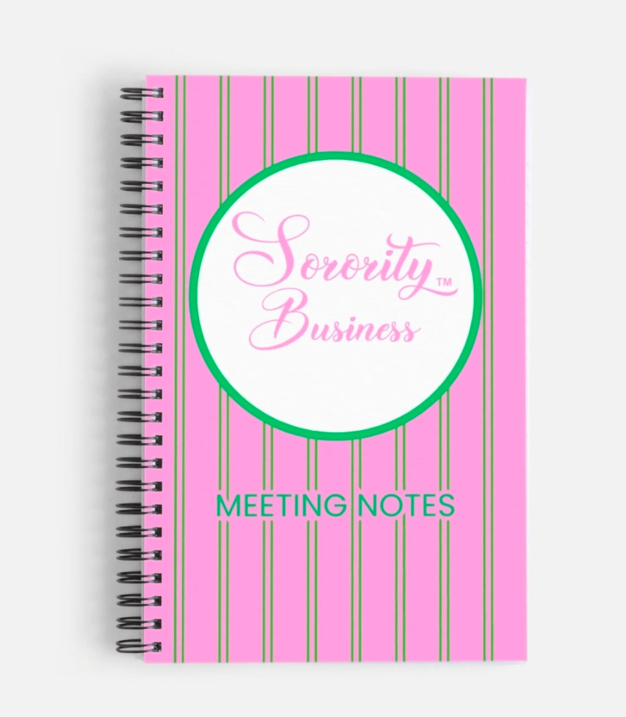 Sorority Business™ Meeting Notes Notebook