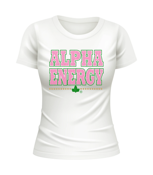 Alpha Energy Glitter Tee | CSG Greek Creations