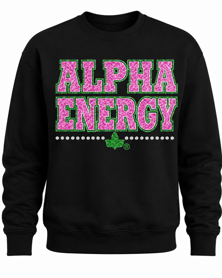 Alpha Energy Glitter Tee | CSG Greek Creations