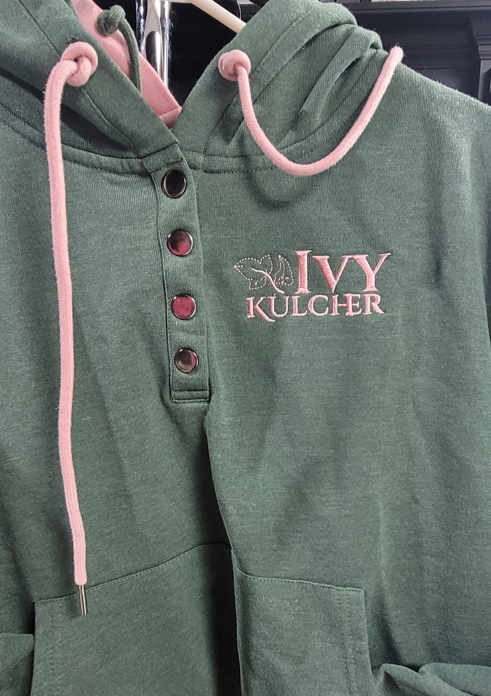 Ivy Kulcher Embroidered Henley Hoodie