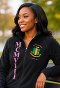 AKA® MCMVIII Crest Lightweight Fleece Jacket | CSG Greek Boutique