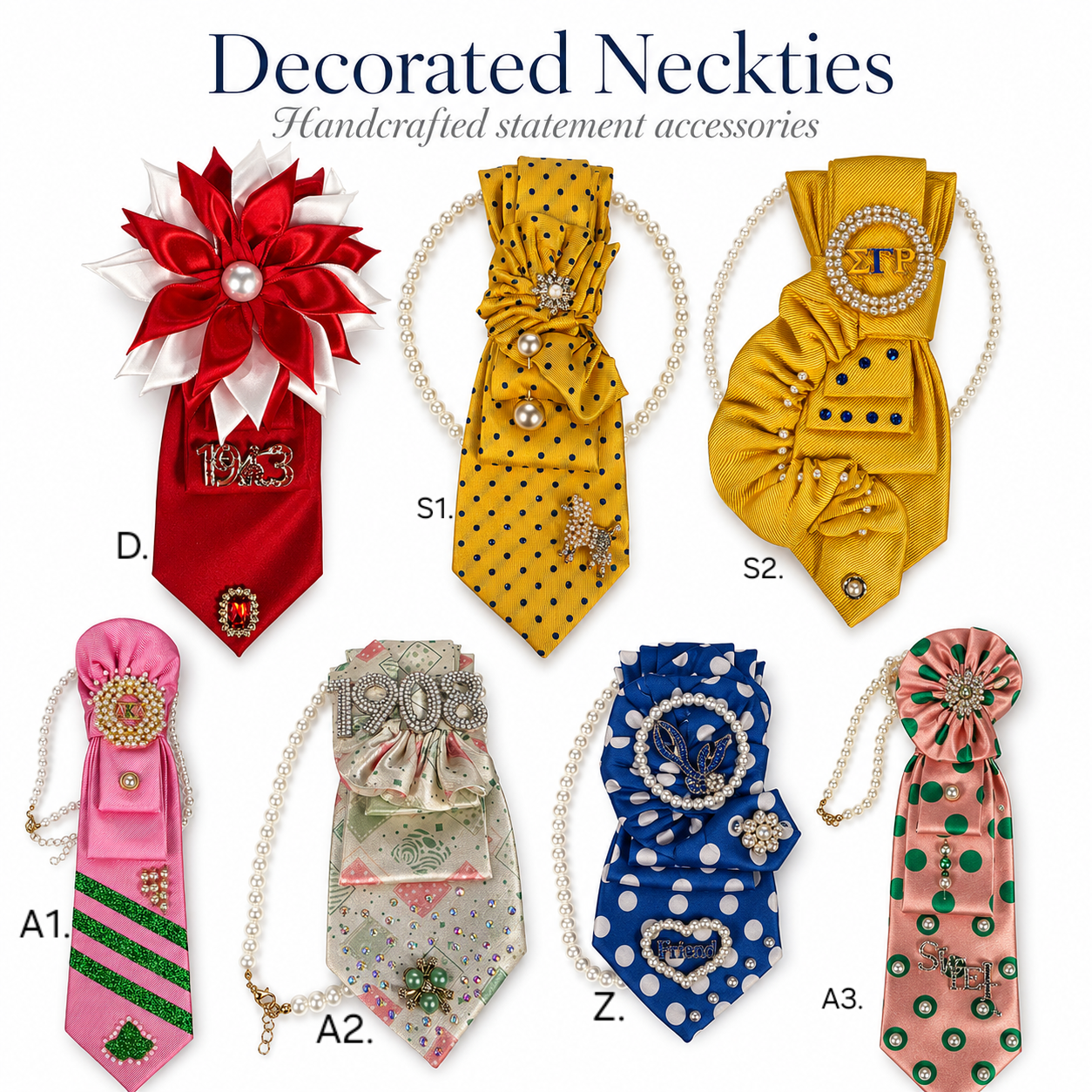 One-of-a-Kind Decorated Neckties