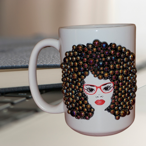Afro Woman Bling Mug | CSG Creations